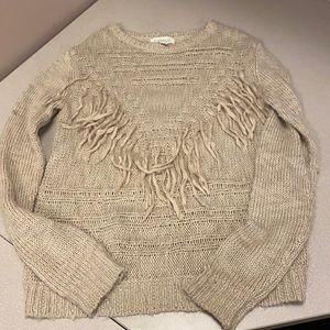 Forever 21 Knitted Sweater with Fringe Detail - Size Large